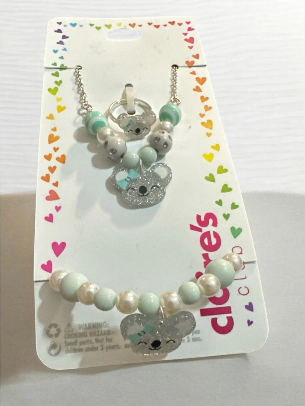 Claire's Kids Mint Koala Necklace and Bracelet Set 1036